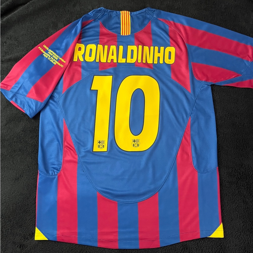 Ronaldinho #10 Barcelona 2005 M-XL Retro Blue Red 2006